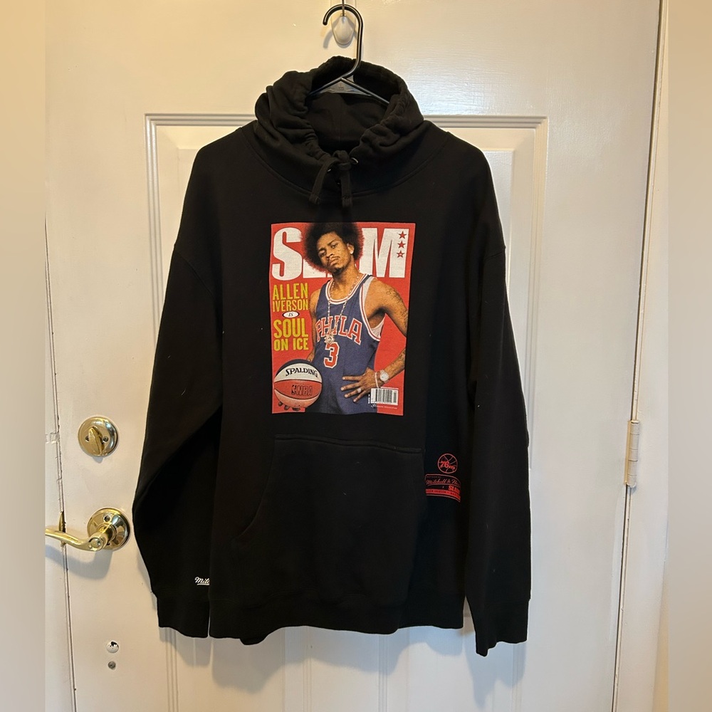 ❌SOLD❌Mitchell & Ness  Allen Iverson SLAM magazine Blk Hoodie Large